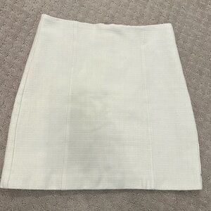LOFT white textured skirt